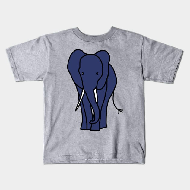 Blue Elephant Kids T-Shirt by ellenhenryart